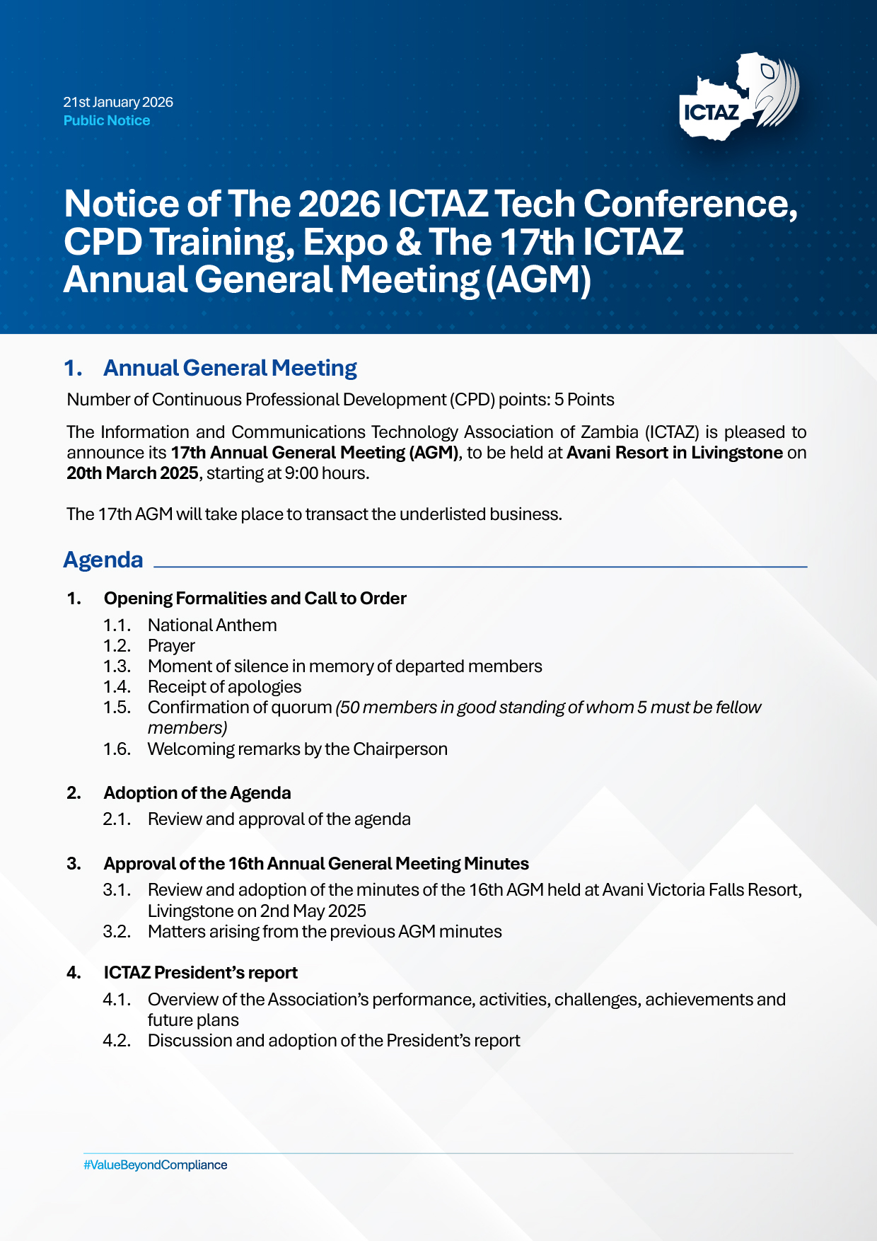 Notice of 2026 Conference